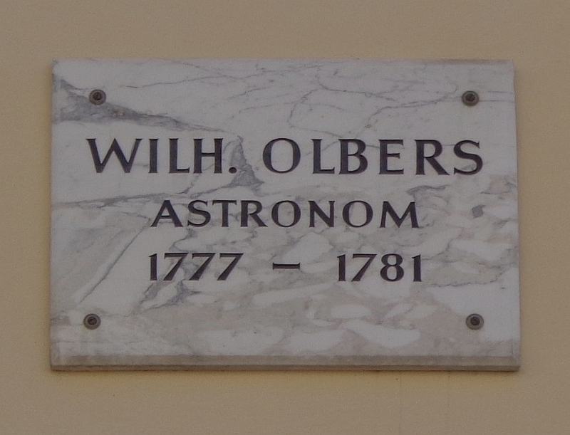 targa commemorativa dedicata a Olbers